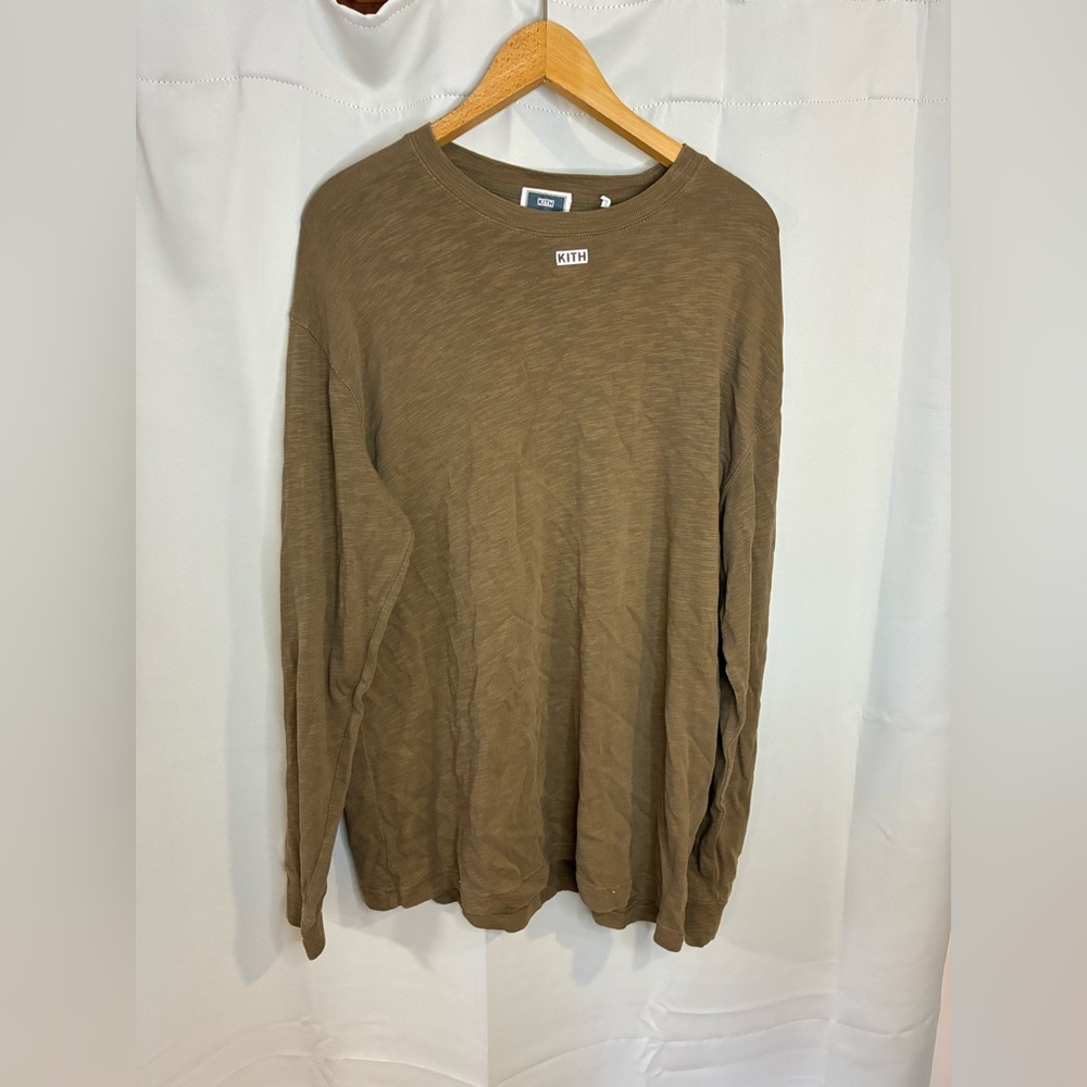 Kith Mens Brown‎ Long Sleeve Shirt Box Logo Large